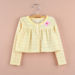 女童外套1-8岁春秋韩版儿童披肩黄色小女孩坎肩休闲外搭开衫上衣