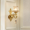 欧式全铜轻奢水晶壁灯，床头灯简约过道背景墙卧室网红灯饰