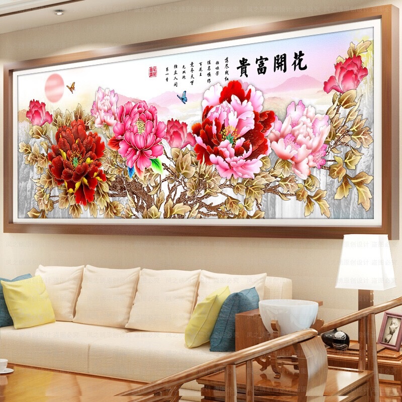 纯手工十字绣成品花开富贵福满堂牡丹花新版简约现代客厅满绣大幅|msdalam kategori rumah Fabrik, Cross Alat Jahit dan Aksesori, Cross Stitch Kit - dari Buy2taobao.com untuk memberikan perkhidmatan ejen Taobao profesional membeli
