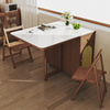折叠餐桌小户型家用岩板桌子，简易出租屋现代简约收纳伸缩可变方桌