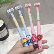 儿童三面牙刷软毛超细头可爱卡通4-12岁宝宝专用刮舌苔清洁无死角