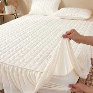A类夹棉床裙床笠二合一单件床罩带裙边床垫防尘保护罩枕套品