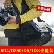 马田专业微单相机包复古D850摄影包单反加手柄单肩包适用尼康D5佳能1DX帆布包5D4索尼松下宾得徕卡斜跨背包