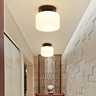 新中式吸顶灯过道阳台灯，客厅圆形现代简约门厅，卧室走廊玄关小灯具
