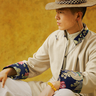 「长安」复古风男装外套，原创小众设计六字真言扣国潮藏风新中式