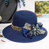 帽子女夏天花朵蕾丝草帽出游防晒太阳帽海边沙滩帽遮阳凉帽可折叠