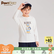 PawinPaw卡通小熊童装24春季男女童印花长袖圆领T恤简约时尚