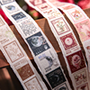 复古风小玫瑰花时光票据手帐和纸胶带贴纸花边锯齿邮票式手账装饰