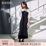 SNIDEL春夏款甜美荷叶边泡泡袖针织鱼尾连衣裙SWNO231113