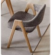实木餐椅白橡木书桌椅餐厅椅子现代简约扶手椅家用靠背椅