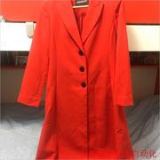 哥弟红色大衣 羊毛的 4码 显腰身款 下面是裙摆式设计 议价