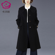 2024秋冬季韩系羊毛呢外套女高端时尚修身显瘦中长款羊毛呢子大衣