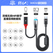 适用苹果直播声卡USB/OTG线ZHZ系列发光指示灯数字双模PD充电无损音频数据线