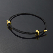 可调节串珠钢丝绳防水可穿珠细手绳手链穿硬金黄金金珠转运珠红绳