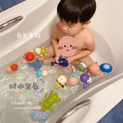 儿童上链发条戏水拉线洗澡玩具婴幼宝宝浴室游泳萌趣卡通螃蟹动物