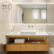 简约现代酒店风，日式浴室柜组合洗手盆台上盆浴柜，卫生间洗漱台订制