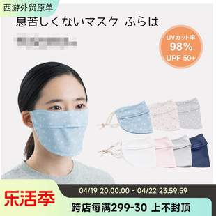 （买一发三）日本进口防晒遮阳面料防紫外线防风防过敏护脸面罩