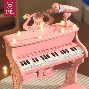 儿童钢琴玩具多功能电子琴，带话筒初学者女孩3岁宝宝小孩6生日礼物