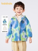 巴拉巴拉男童秋装儿童外套，摇粒绒两件套宝宝连帽上衣保暖洋气童装