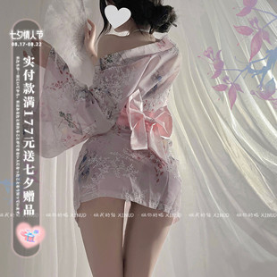 做你的猫:东京神明少女，*甜美蝴蝶结，性感印花日系少女睡衣套装