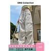 ORG Collection美式复古白色工装裤女夏多口袋宽松飘带阔腿拖地裤