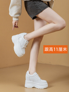 GG。香港11厘米超高内增高女鞋秋季软底休闲鞋子小个子小码厚底小