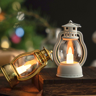 创意复古马灯煤油灯手提灯道具酒吧圣诞蜡烛装饰节日蜡烛氛围夜灯