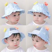 婴儿帽子夏季遮阳帽0-3-6个月，男童公主薄款太阳帽，女宝宝盆帽春秋