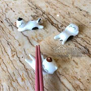 NITORI宜得利可爱猫咪陶瓷筷枕3件家用筷子架创意筷托摆件