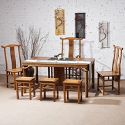 红木家具 鸡翅木茶桌 实木茶台仿古 中式茶桌椅组合 茶艺桌泡茶桌