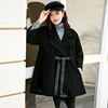 黑色西装领冬装外套中长款大码女装，宽松加厚欧洲范泰迪(范泰迪)绒皮毛一体
