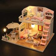 婴儿玩具有声会动diy小屋梦想小阁手工，制作玩具拼装模型别墅房子