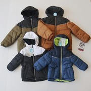 冬季男童长袖棉服外套连帽拉链拼接婴儿小中童百搭棉衣D22