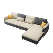 意式轻奢沙发客厅现代简约科技，布艺大小户型，直排转角贵妃组合沙发