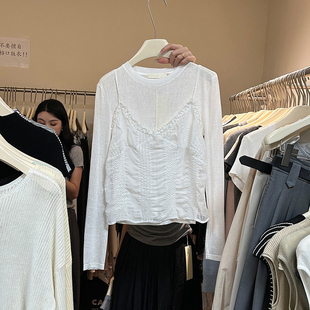 韩国东大门女装春秋奶系穿搭薄纱，套装叠穿吊带背心两件套上衣