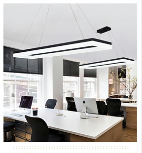 现代简约办公室led吊灯客厅餐厅，亚克力灯个性，大气长方形工程灯具