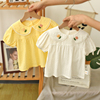 女童娃娃衫夏季短袖时髦2024女宝宝衬衫公主洋气韩版婴儿上衣