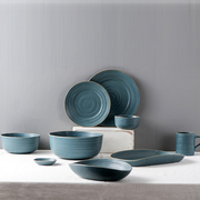 日式家用陶瓷盘子2023餐具套装个性简约餐盘套装碗碟圆盘菜盘