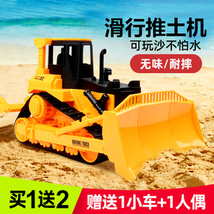 男孩仿真履带式大号推土机拖拉机挖土机工程车儿童沙滩玩具车堆土