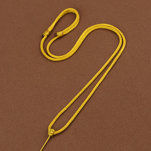 黄金蜜蜡吊坠挂绳可调节纯色系，手工项链绳子简约风，金色编织挂件绳