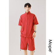 Mope男士夏季时尚运动套装休闲百搭凉感透气户外短裤短T袖两件套
