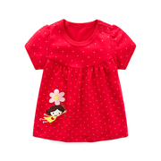 0-1-2岁女宝宝夏装女婴儿，小裙子女宝公主裙，女童红色连衣裙幼儿装
