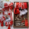 自制红色新年儿童古风，唐装发饰制作手工，发夹diy材料包头饰品套装
