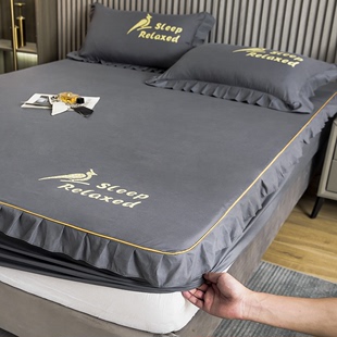 纯棉床笠单件床罩床单人席梦思床垫保护罩防尘套罩全包防滑床垫套