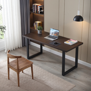 电脑桌台式实木简约卧室家用办公书桌直播长桌子长条桌双人工作台