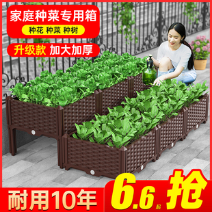 种植箱家庭阳台种菜专用箱楼顶蔬菜塑料花盆长方形槽特大家用花箱