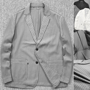 意大利柜2000+日本新型3d泡泡纱，夏季男士薄款休闲西服西装外套潮