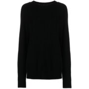 ALEXANDER WANG 女士黑色超大款罗纹针织羊毛毛衣 1KC3221011-001