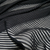 真丝绡底黑色横条纹真丝羊毛，连衣裙汉服衬衫桑，蚕丝服装布料面料
