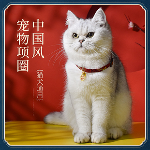 猫咪项圈猫铃铛新年围脖狗狗脖圈脖子饰品猫牌防走丢宠物装饰项链